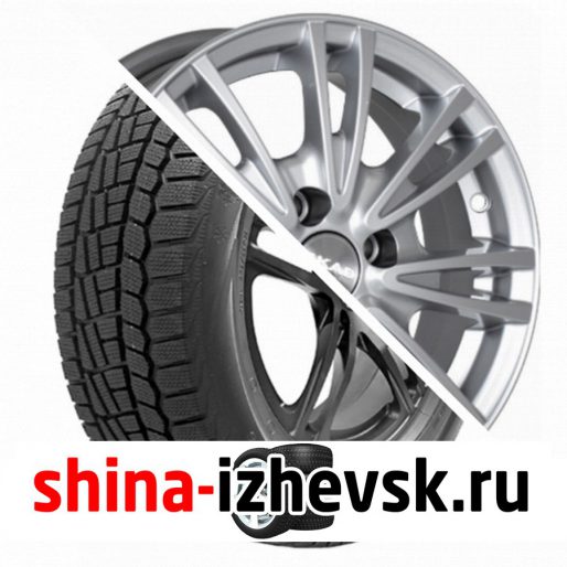 Колесо в сборе Viatti Brina зима (V-521) 195/60 R15 T 88 + СКАД Пантера 6xR15 4×100 ET45 DIA67.1 Серебристый в Ижевске